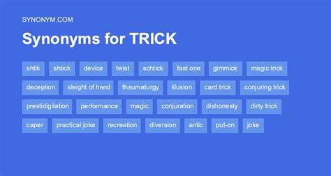 Another way to say <b>Tips And Tricks</b>? <b>Synonyms</b> for <b>Tips And Tricks</b> (other words and phrases for <b>Tips And Tricks</b>). . Synonym trick